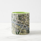 Kaart van Parijs in de periode van de Groenen Tweekleurige Koffiemok (Center)