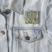 Kaart van Parijs in de periode van de Groenen Vierkante Button 5,1 Cm (In situ)