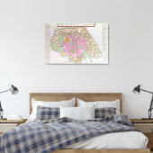 Kaart van Parijs, juni 1800 Canvas Afdruk (Insitu (Slaapkamer))