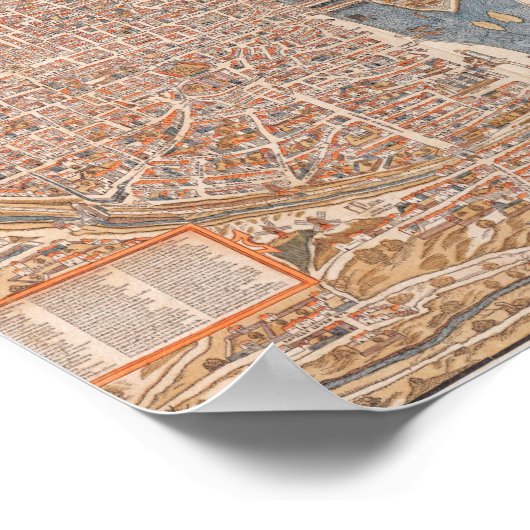  kaart van parijs poster (Hoek)