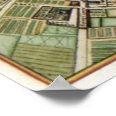  kaart van Parijs Poster (Hoek)