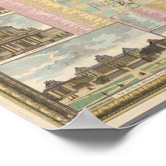  kaart van Parijs Poster (Hoek)