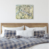 Kaart van Parijs tijdens de "Grands Travaux" Canvas Afdruk (Insitu (Slaapkamer))