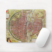 Kaart van Parijs uit "Civitates orbis terrarrum" Muismat (Met muis)