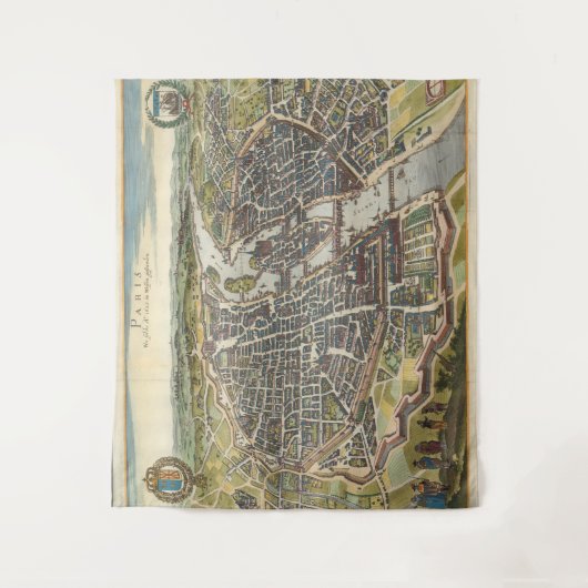  kaart van Parijs Wandkleed (Voorkant)