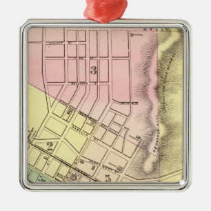 Kaart van Parkersburg, West Virginia Metalen Ornament