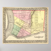 Kaart van Parkersburg, West Virginia Poster (Voorkant)