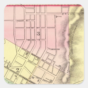 Kaart van Parkersburg, West Virginia Vierkante Sticker