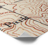 kaart van Pasadena California (1894) Poster (Hoek)