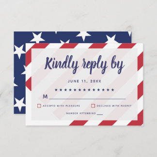 Kaart van Patriottic Wedding RSVP