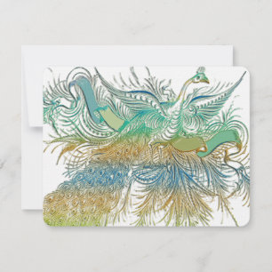 Kaart van  Peacock Birds Wedding Response