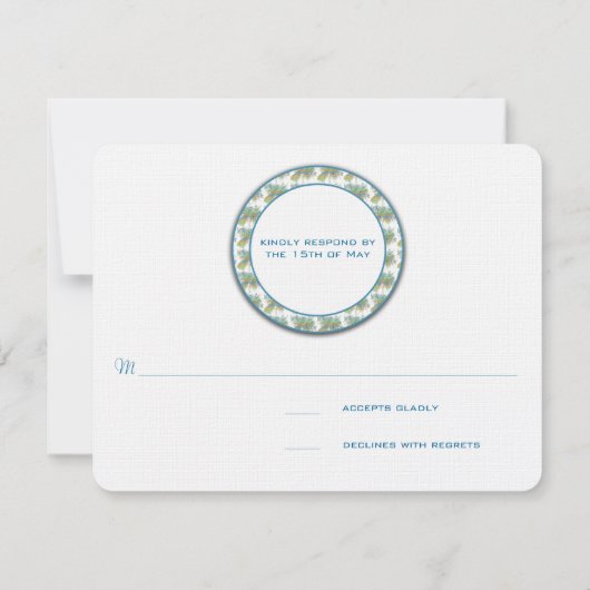 Kaart van  Peacock Birds Wedding Response (Achterkant)