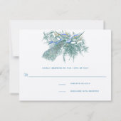Kaart van  Peacock Birds Wedding Response (Achterkant)