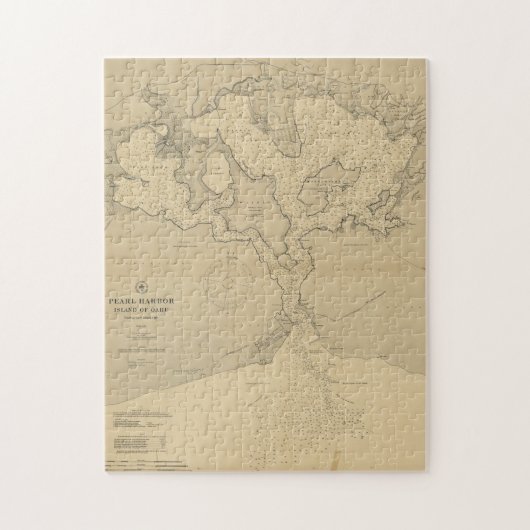  kaart van Pearl Harbour HI (1907) Legpuzzel (Verticaal)