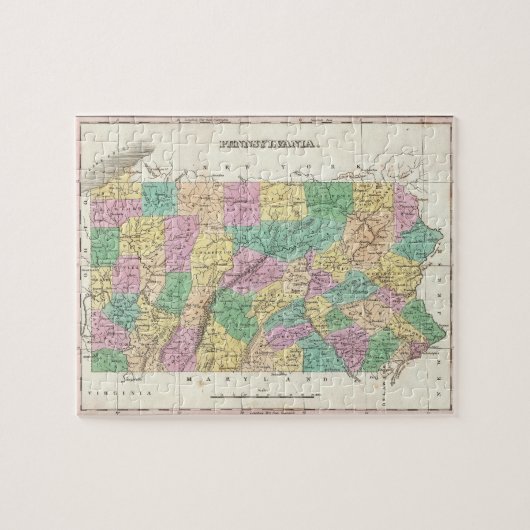  kaart van Pennsylvania (1827) Legpuzzel (Horizontaal)