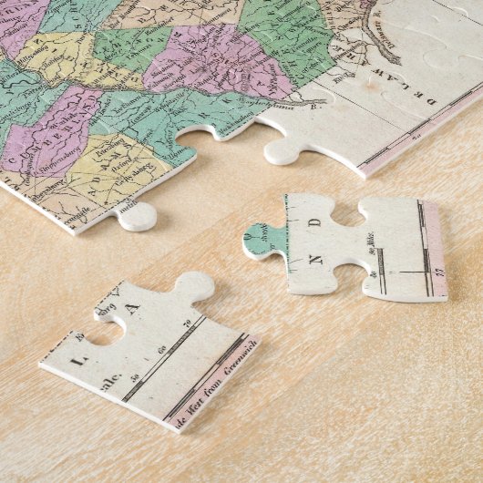  kaart van Pennsylvania (1827) Legpuzzel (Zijkant)
