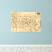 Kaart van Pennsylvania Canvas Afdruk (Insitu (Houten vloer))