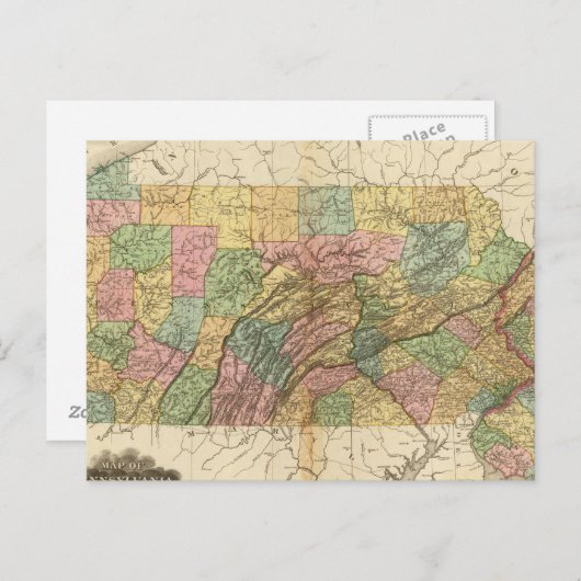 Kaart van Pennsylvania en New Jersey (Voorkant / Achterkant)