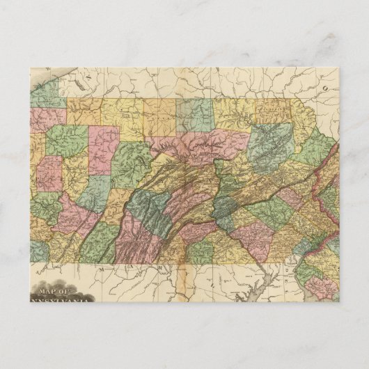 Kaart van Pennsylvania en New Jersey (Voorkant)