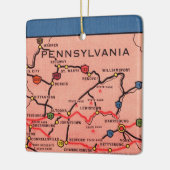 Kaart van  Pennsylvania Keramisch Ornament (Links)