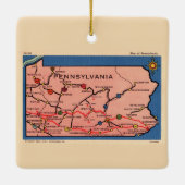 Kaart van  Pennsylvania Keramisch Ornament (Achterkant)