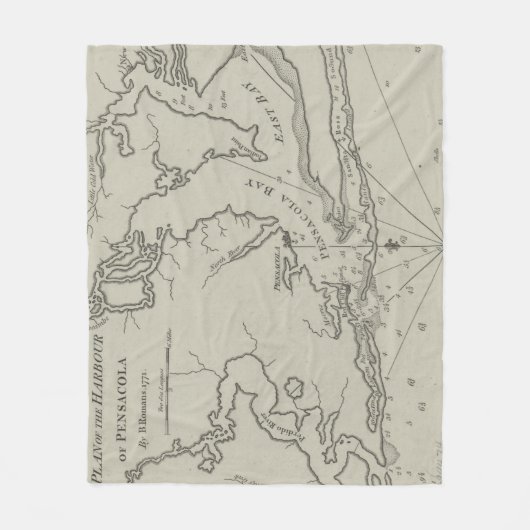  kaart van Pensacola Florida (1788) Fleece Deken (Voorkant)