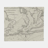  kaart van Pensacola Florida (1788) Fleece Deken (Voorkant (Horizontaal))