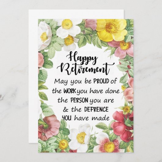 Kaart van pensionering, Kaart verlaten van het Wer (Voorkant / Achterkant)