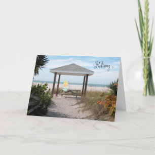 Kaart van pensionering met een strand