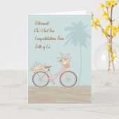 Kaart van pensionering van ons beiden met Bycycle (Gele Bloem)
