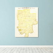 Kaart van Perry County Canvas Afdruk (Insitu (Houten vloer))