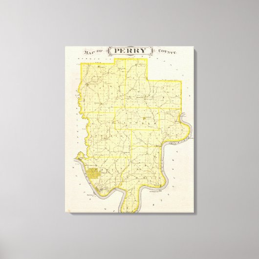 Kaart van Perry County Canvas Afdruk (Voorkant)