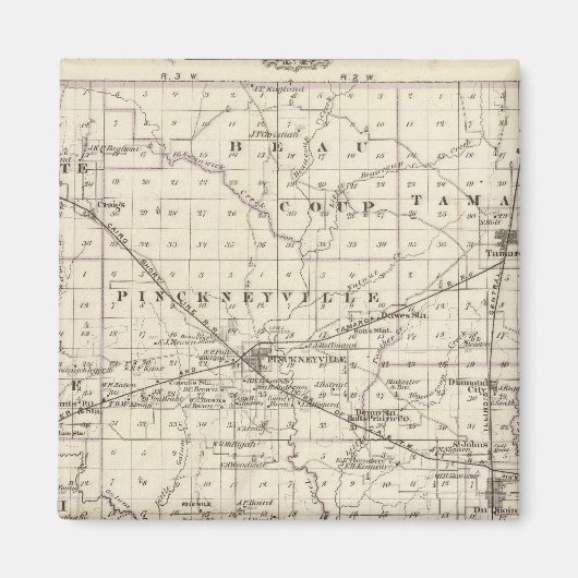 Kaart van Perry County, Nashville en Carmi Magneet (Voorkant)