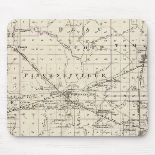 Kaart van Perry County, Nashville en Carmi Muismat (Voorkant)