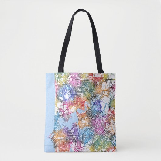Kaart van Perth Australia Tote Bag (Voorkant)