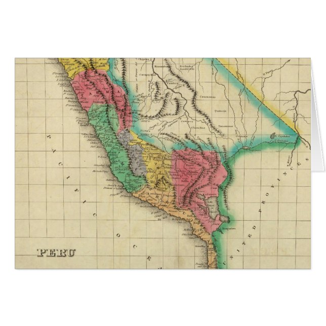 Kaart van Peru (Voorkant Horizontaal)