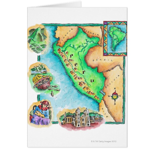 Kaart van Peru (Voorkant)