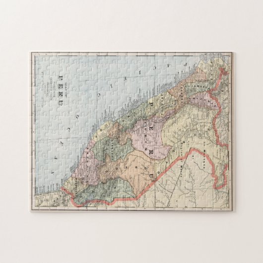  kaart van Peru (1901) Legpuzzel (Horizontaal)
