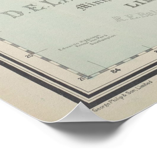 kaart van Peru (1903) Poster (Hoek)