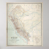 kaart van Peru (1903) Poster (Voorkant)