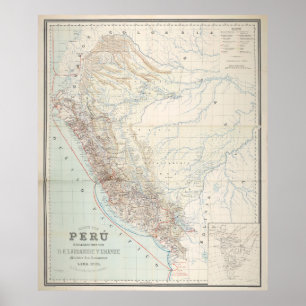  kaart van Peru (1903) Poster