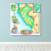 Kaart van Peru Canvas Afdruk (Insitu (Houten vloer))
