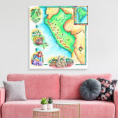 Kaart van Peru Canvas Afdruk (Insitu (Woonkamer))