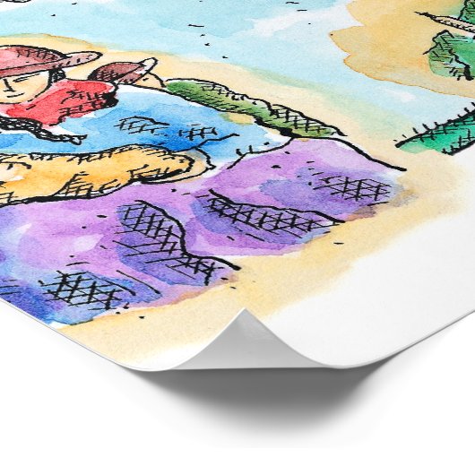 Kaart van Peru Poster (Hoek)