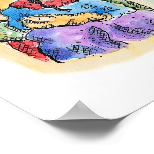 Kaart van Peru Poster (Hoek)