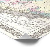 Kaart van Perzië, Afghanistan en Arabië Poster (Hoek)