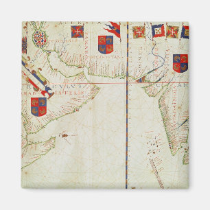 Kaart van Perzië, Arabië en India Magneet