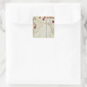 Kaart van Perzië, Arabië en India Vierkante Sticker (Tas)