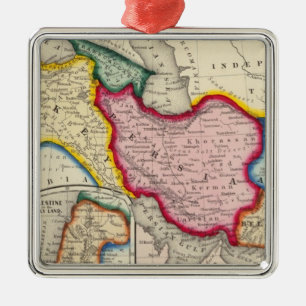 Kaart van Perzië, Turkije in Azië, Afghanistan Metalen Ornament
