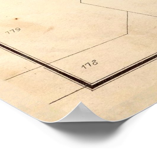 kaart van Petaluma CA (1877) Poster (Hoek)